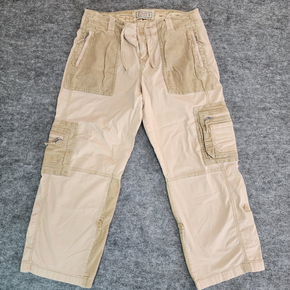 Abercrombie Fitch Y2K Cargo Pants Womens 34X28 Paratrooper Utility‎ Baggy Grunge